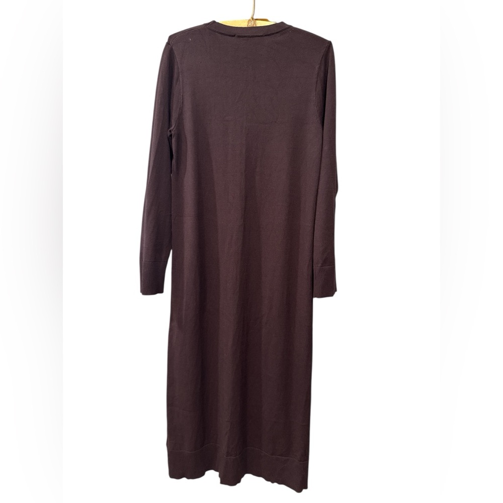 Elegant Brown Long Sleeve full length sweater Dress M Zara gorgeous brown Fall